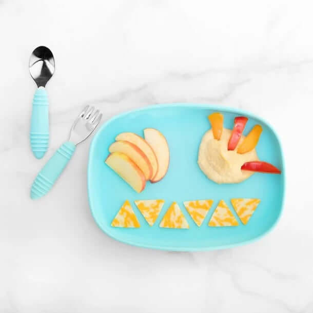 ถาดซิลิโคนกันลื่น Bumkins Silicone Grip Tray Blue		 		 		